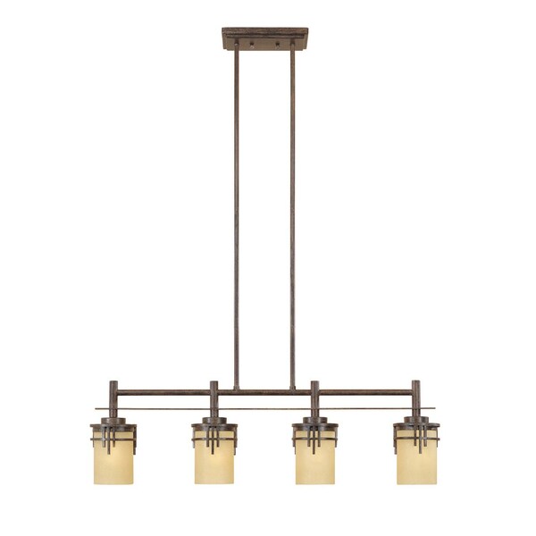Designers Fountain Mission Hills Collection 4-Light Warm Mahogany Hanging Island Light 82138-WM - main